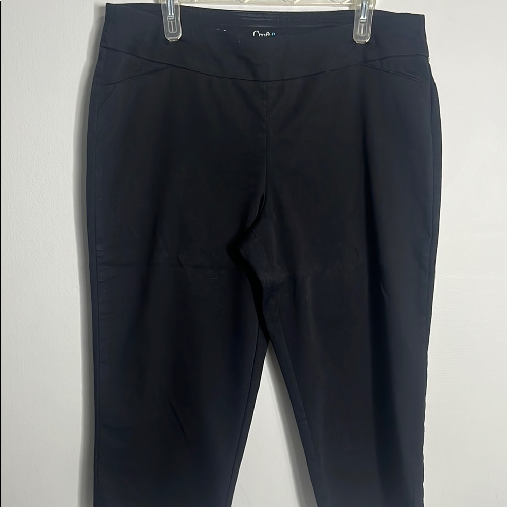 Croft & Barrow Black Ankle Cropped Pants Structured Fit